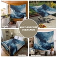 thumbnail image 6 of Blue Abstract Art Large Tapestry for Bedroom Wall Hanging Tapestry, Modern Waves Art Ceiling Backdrop Tapestries Poster Blanket Wall Decor for Teens Room Living Room Dorm 100" x 59", 6 of 8