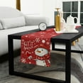 thumbnail image 5 of Snowman, Cotton Linen Small Table Runner 13 x 48 inch Red White Christmas Winter Snowflake Non-slip Rectangular Dining Table Decor for Wedding Party Holiday Dinner, 5 of 8