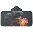 thumbnail image 5 of Yayeee Kids Hooded Towels Toddler Soft Absorbent Beach Bathing Wrap 50" x 23.5", Black Astronaut, 5 of 5