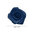 thumbnail image 2 of Uxcell 50pcs 3cm Ribbon Roses for Crafts Artificial Fabric Flowers, Navy Blue, 2 of 5