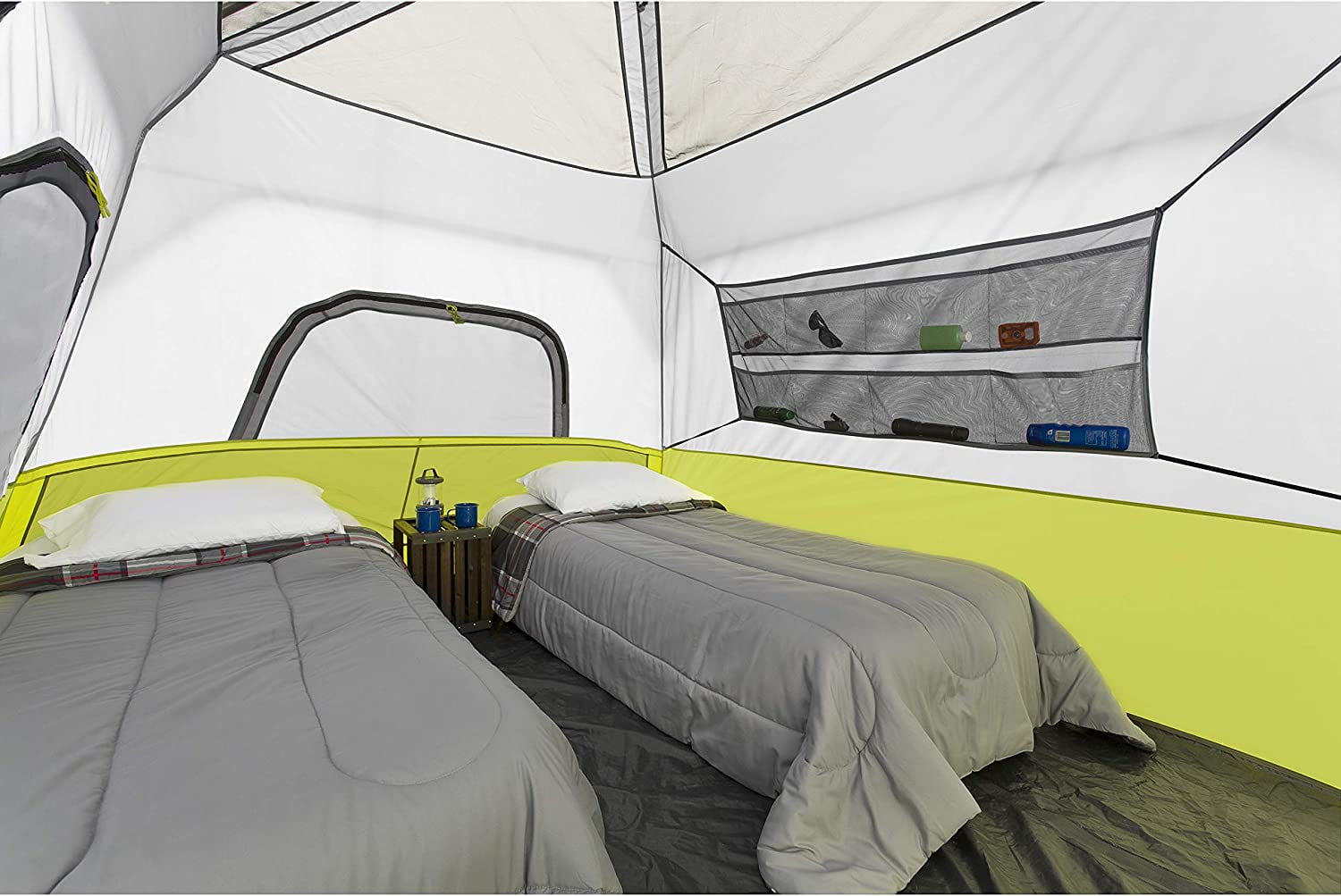 CORE 11' x 9' 6 Person Instant Cabin Camping Tent, 23lbs, Light Gray