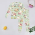 thumbnail image 2 of EHRWE Easter Pajama For Kids Children's Cute Printed Long Sleeve Pajama Set With Top And Pants Loungewear Kids Sleepwear For 6-7 Years, 2 of 3