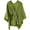thumbnail image 1 of LinYooLi Poncho Cape Élégant pour Femmes - Croisé devant Couleur Unie - Cardigan Tricoté, 1 of 5