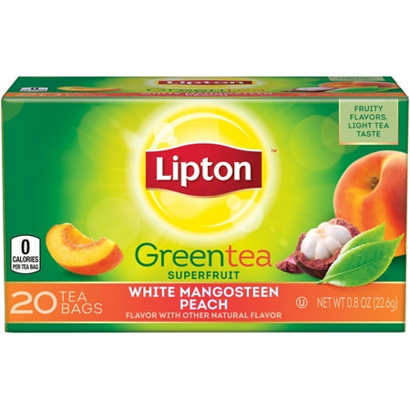 (4 Boxes) Lipton White Mangosteen Peach Green Tea Bags 20