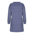 thumbnail image 5 of Kaemgyyd Women's Casual Sweatshirt Dress Crew Neck Long Sleeve Mini Pullover Dress Fashion Loose Stripe Dresses, 5 of 6