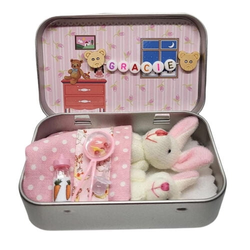 Pocket Tiny Rabbit Stuffed Doll Plush Toy Easter Bunny Kids Gift