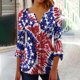 thumbnail image 2 of Blusas de Manga Corta para las Mujeres Impresas 3/4 Manga Cuello Redondo Blusa Casual, Ligero Diario Superior, 2 of 5