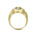 thumbnail image 2 of 10kt Yellow Gold Mens Round Diamond Square Frame Cluster Ribbed Ring 3/4 Cttw, 2 of 2