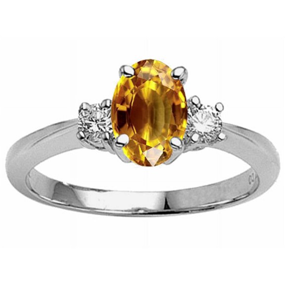 Tommaso Design� Oval 9x7 mm Genuine Citrine Engagement Ring