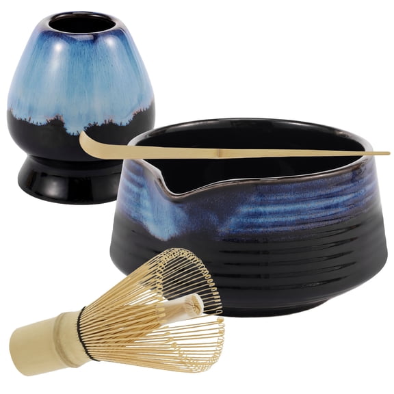 Ikoopy Matcha Bowl and Whisk Holder Set Premium Bamboo Ceramic 500 ml Chawan Easy to Clean Present for DIY Matcha Lover Kit