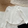 thumbnail image 2 of T Shirt Boys White Long Sleeve Shirt Toddler Crew Neck Shirt Casual Basic Tees Fall Tops T Shirts for Girls 18-24 Months, 2 of 5