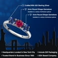thumbnail image 2 of Gem Stone King 925 Sterling Silver Red Created Ruby and Blue Created Sapphire Engagement Ring for Women | 1.80 Cttw | Round 5MM | Gemstone July Birthstone | Size 8, 2 of 6