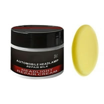 Automotive Headlight Lens Restorer,Automotive Headlamp Repair Milk Car Headlight Repair Cream with Cleaning Sponge, Car Headlight Restoration Kit for Cleaning and Polishing