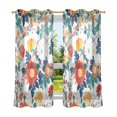 thumbnail image 6 of Yayeee Window Curtains Light Filtering 63"x42" Grommet Panel Pair Home Living Room Decor, Colorful Flowers Pattern, 6 of 7