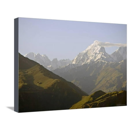 Overlooking the Hunza Valley from a Hill Above the Eagle's Nest Hotel, Northern Areas, Pakistan Stretched Canvas Print Wall Art By Don