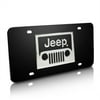 Jeep 3D Grill Logo Black Stainless Steel License Plate