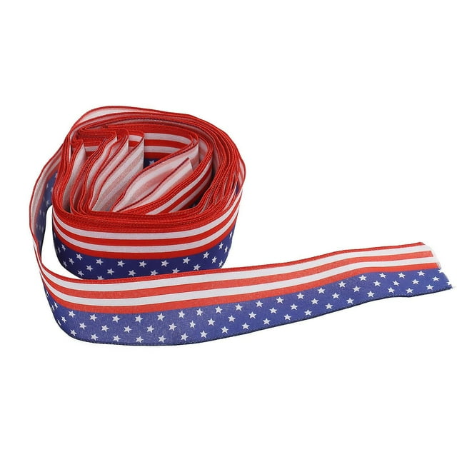 Ruban patriotique de 6,5 cm de largeur et 10 m de longueur, pour la décoration du 4 juillet, jour de l'indépendance