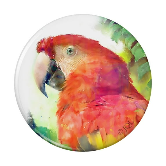 Rainforest Macaw Parrot Tropical Watercolor Kitchen Refrigerator Locker Button Magnet