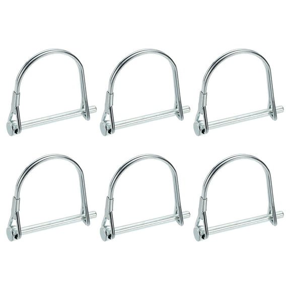Uxcell 6 Pcs Trailer Coupler Pins, 3/16" x 2" Half Round Safety Wire Lock Hitch Pin