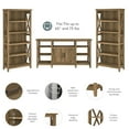 thumbnail image 3 of Bush Furniture Key West Tall TV Stand with 2 Bookcases, Reclaimed Pine, 3 of 9