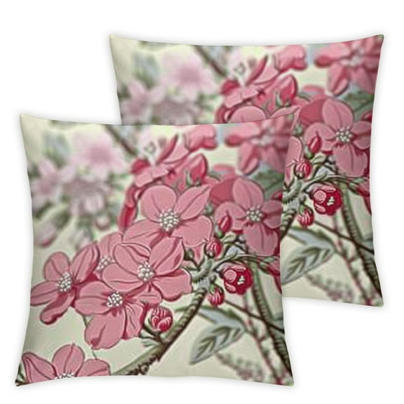 BANET  Pillowcases 1000 Thread Count Floral Printed Pillow Cases Set of 2 Pillow Cover Red Flowers  12x12in