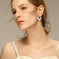 thumbnail image 5 of DESIGNICE Statement Earrings for Women,Stainless Steel Plated C-Shaped Hoop Chunky Silver Earrings,Hoop Earrings for Women Wife Girlfriend Fashion Jewelry Accessories Gift,Style6, 5 of 7