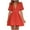 Red, variant on Summer Plus Size Dresses for Womens 2025 Fashion Leisure Solid Wrinkles Mid-Rise Short Sleeve V-Neck Dress