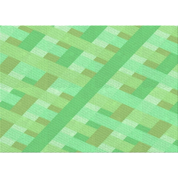 Ahgly Company Machine Washable Indoor Rectangle Transitional Jade Green Area Rugs, 2' x 5'