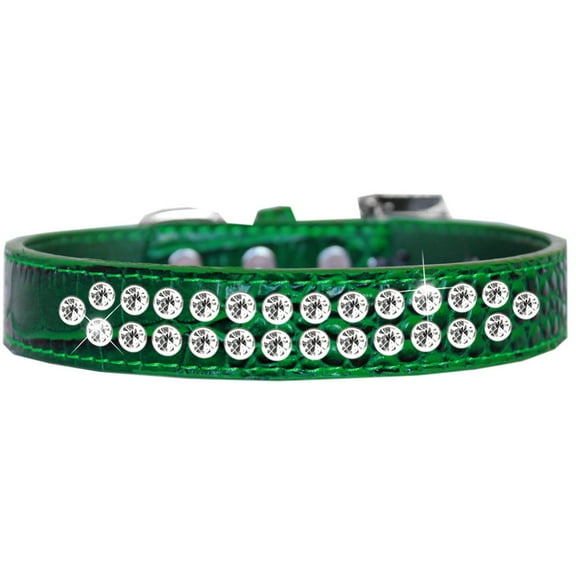Dog, Puppy Pet Designer Croc Collar, "Two Row Clear Crystal Rimsets"