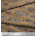 thumbnail image 2 of Soimoi Brown Cotton Duck Fabric Tribal Feather Decor Fabric Printed Yard 42 Inch Wide, 2 of 3