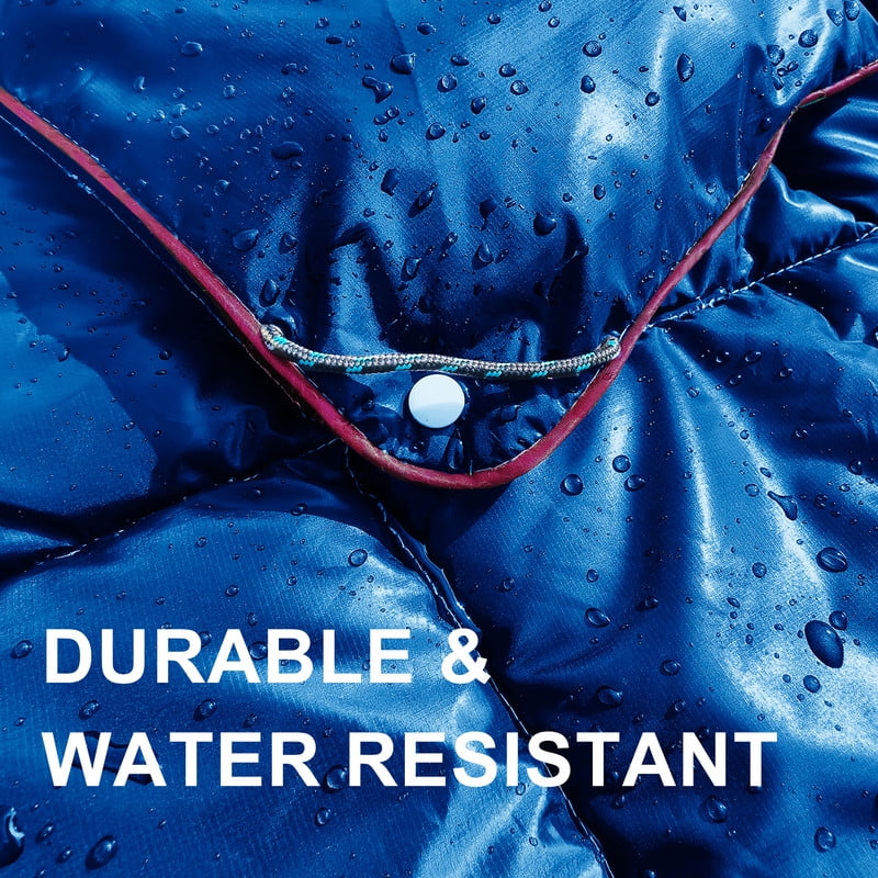 Ultra-Packable Blue Camping Blanket Sleeping Bag Hybrid 79"x55" Waterproof Outdoor Quilt with Compression Sack, Lightweight Travel Blanket for Hiking, Stadium, Backpacking, All Season Tent Camping