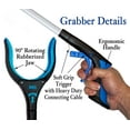 thumbnail image 3 of 2-Pack 32 Inch Extra Long Grabber Reacher with Rotating Jaw - Mobility Aid Reaching Assist Tool (Blue), 3 of 4