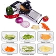 thumbnail image 2 of Mandolina ajustable para cortar verduras Ideal para cortar alimentos, frutas y verduras Mandolina para cortar en juliana Guantes a prueba de cortes Acero inoxidable, 2 of 4