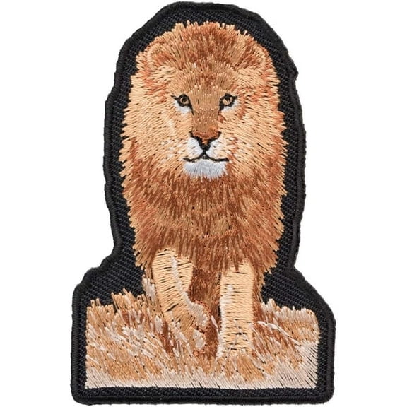 Lion Walking In The Grass Patch, Wildcat & Lion Patches