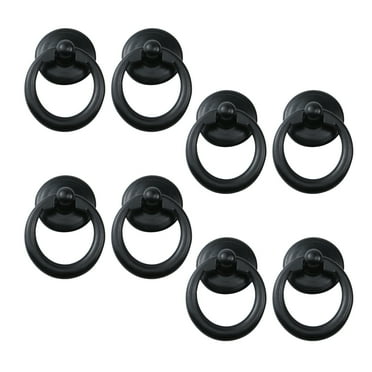LC LICTOP 8Pcs Single Hole Drawer Pull Handles Furniture Ring Knobs with Mounting Screws 1.65"x1.3"