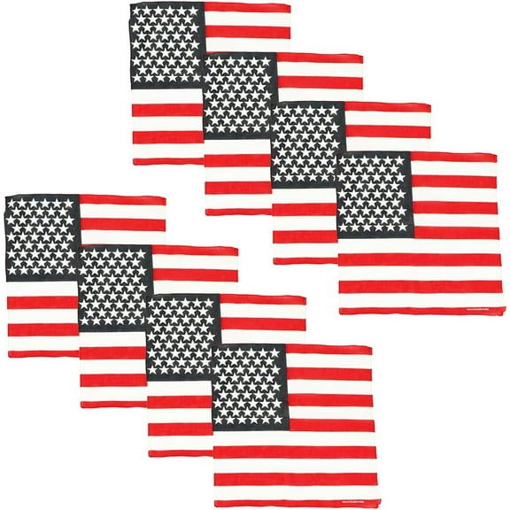 Motique Accessories USA Stars and Stripes Bandana-Patriotic American Flag Bandana for Adult Unisex