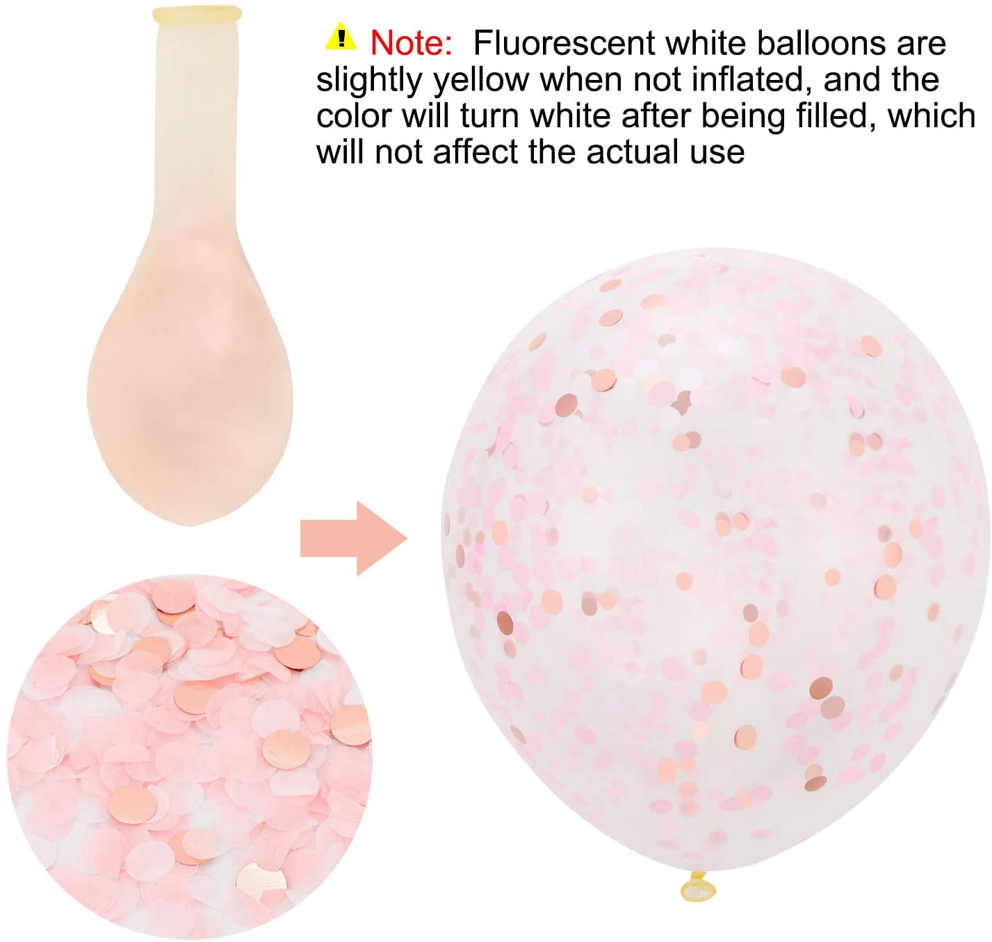 PartyPavillion Party Pink and White Confetti Balloon - Pink