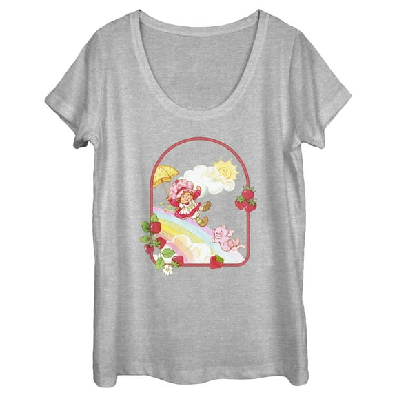 Women's Strawberry Shortcake Rainbow Slide Adventure  Scoop Neck