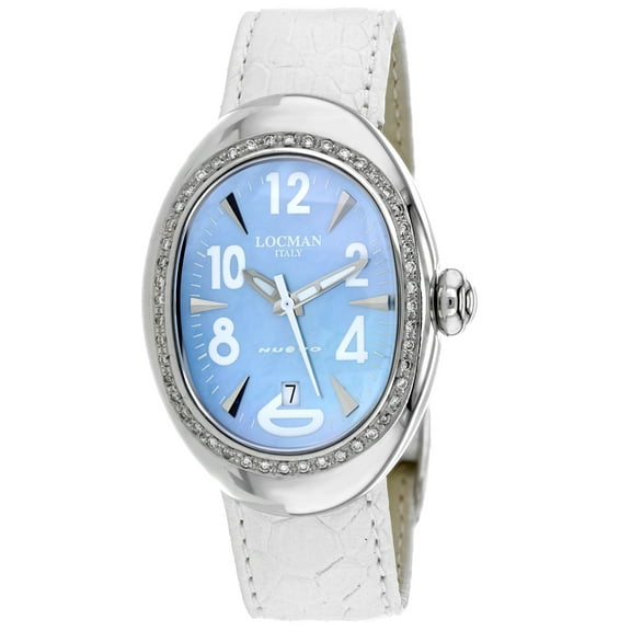 Locman Women's Diamond Nuovo Blue Dial Watch - 020MOPSKD/WH