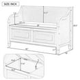 thumbnail image 3 of Triple Tree Rustic Storage Bench with Safety Hinge and Split Cushion, Antique Navy, 3 of 7