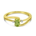 thumbnail image 6 of 10k Yellow Gold Oval Peridot And Diamond Wave Ring, 6 of 6