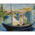 thumbnail image 2 of Manet, Edouard 32x26 Gold Ornate Wood Framed with Double Matting Museum Art Print Titled - Claude Monet in Argenteuil, 2 of 4