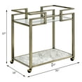thumbnail image 4 of ACME Neilo Kitchen Cart in Clear and Wire Brass, 4 of 4