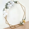 thumbnail image 2 of Efavormart 8ft Dual Geometric Shaped Gold Metal Hexagon & Heptagon Backdrop Stand, Metal Wedding Arch, 2 of 10
