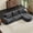 DARK GREY, variant on Modular Sectional Sofa Couch with Chaise, Full-Foam Structure, Woven Texture Upholstery, Compression Packaging, Oversized Modern Sofa for Living Room, Comfortable & Space-Saving Furniture,Beige White