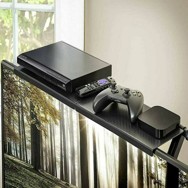 TV Top Shelf Mount Screen Top Shelf for Streaming Devices Media Boxes Speakers and Home Decor 13”