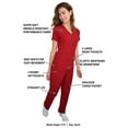 thumbnail image 2 of Green Town Scrubs for Women Scrub Set - V-Neck Top and Straight Leg Pant, 5 Pockets, Easy Care, Solids and Prints Uniforms, 2 of 7