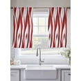 thumbnail image 6 of Red White Moire Semi Sheer Curtains 54 Inch Length 2 Panels Set, Modern Abstract Art Sheer Kitchen Curtain Privacy Voile Window Curtain for Living Room Bedroom Rod Pocket Drapes, 6 of 7