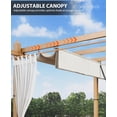 thumbnail image 2 of Modern Aluminum Pergola with Retractable Canopy & Side Mesh – Faux Wood Grain Patio Gazebo, Mosquito Netting, UV Protection – Ideal for Backyard, Deck, or Garden, Beige & White, 10x10FT, 2 of 6