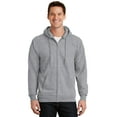 thumbnail image 2 of Port & Company Fleece Full Zip Hooded Sweatshirt (PC90ZH) Athletic Heather, L, 2 of 2
